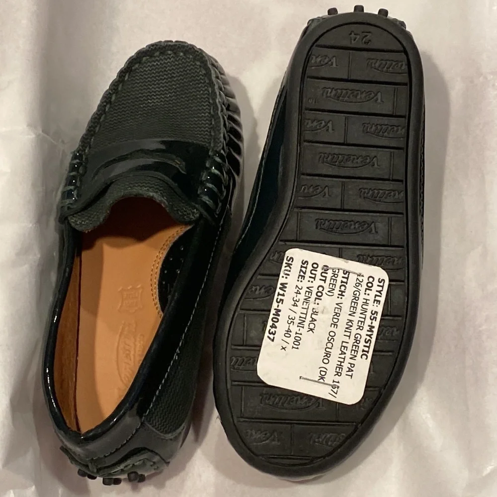 Venettini Black Girls Moccasin Loafers